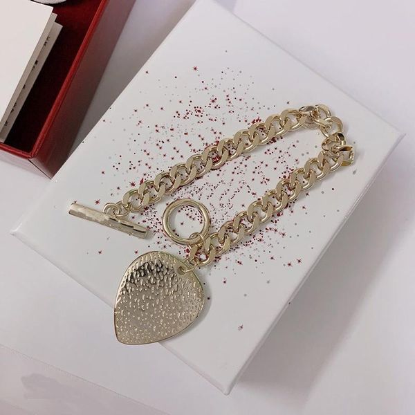 

c2224 spring/summer 2020 new heart-shaped letter hollow brass bracelet punk exquisite female birthday gift first choice hand catenary, Black
