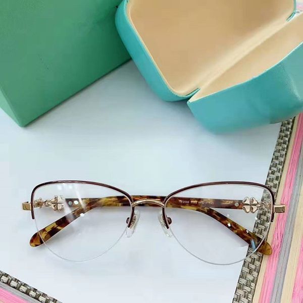 

2020 newarrival eleglant femaletf2098 glasses butterfly metal half-rim frame 54-17-140 exqusite temple for prescription glasses fullset case