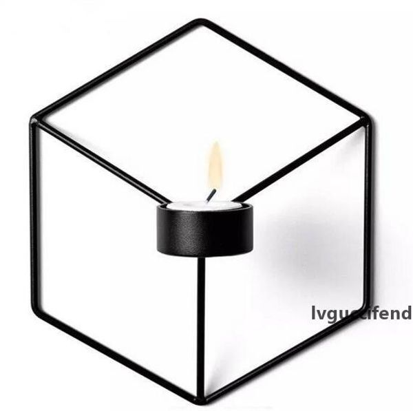 

festive visual touch nordic style 3d geometric candlestick metal wall candle holder sconce matching small tealight home ornaments