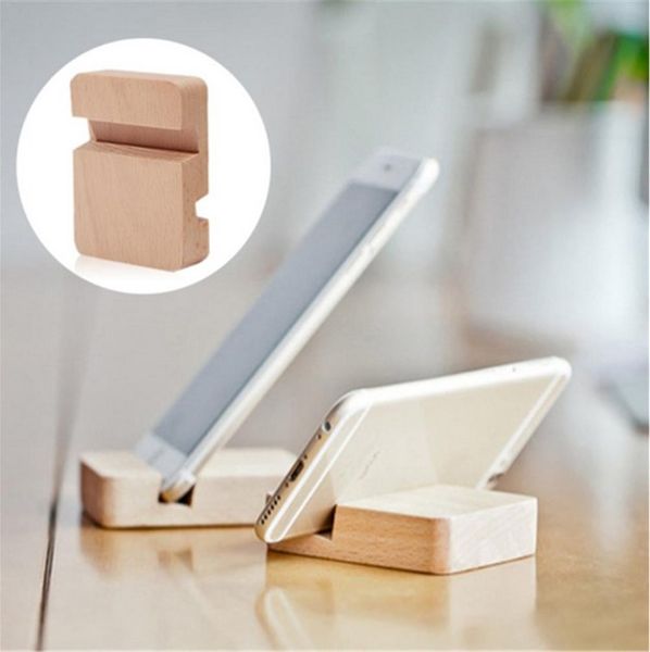 Holz-Doppelschlitz-Handyhalter, universeller Ständer für Ständer für Tablet-Ständer