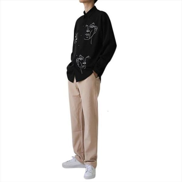 

summer stylish blouse shirt cotton face printing full sleeve long shirts women ladies clothing co1, White