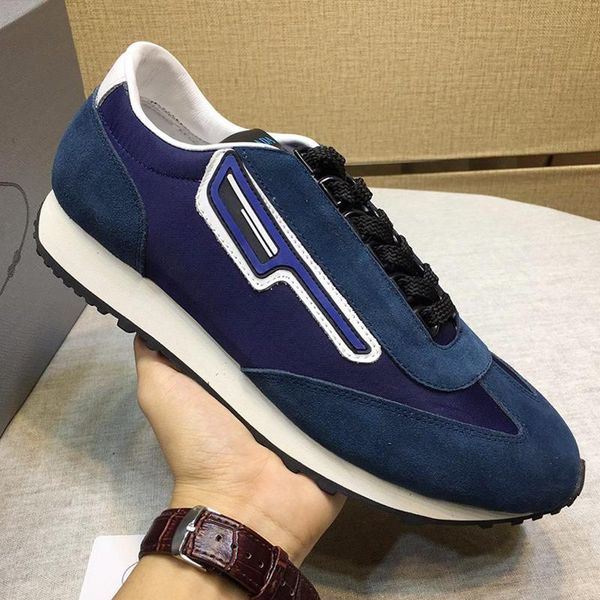 

suede and nylon sneakers men 's shoes zapatos de lujo para hombre vintage sneakers breathable lace -up lightweight men sho, Black