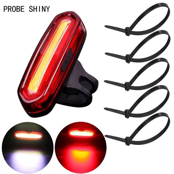 

bike lights probe shiny bicycle light led front rear set push cycle clip alarm tail a711