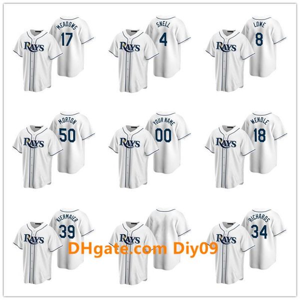 

tampa bay rays men women youth 34 trevor richards 8 brandon lowe 2020 home baseball jersey, Black