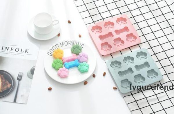 

new 6 cat paw bone cake chocolate silica gel mold ice cube mold pudding jelly mold