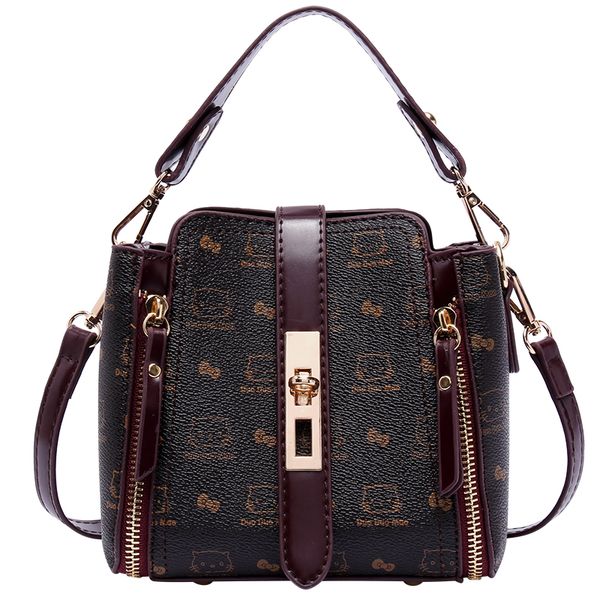 

women's shoulder bag 2020 early spring new fashion wild a small minority of france shoulder bucket bag texture printed