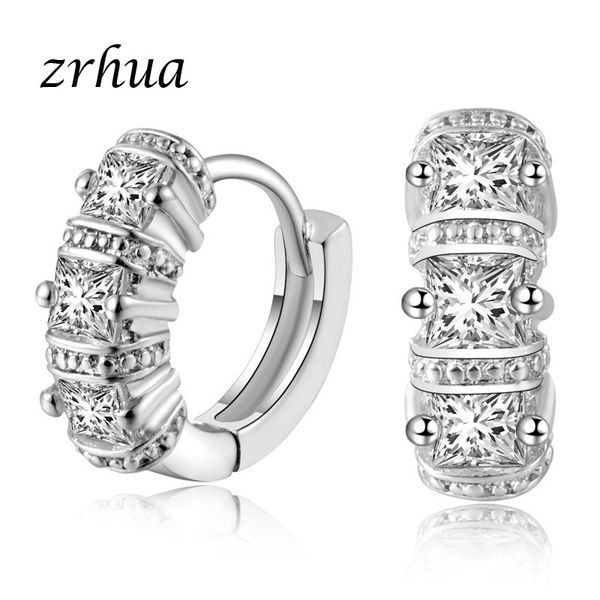 

zrhua pure 925 sterling silver vintage hoop earrings for wedding party women jewelry female christmas gifts ing, Golden