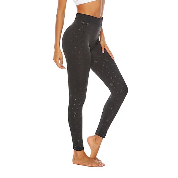 

solid black plus size s xxxl high stars knitted seamless women leggings push up high waist pants new fashion sporting leggings