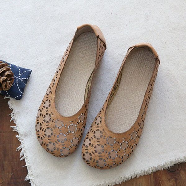 

sen female literary retro zen hollowed out toe flat shoes 2020 summer new cotton and linen comfortable breathable female, Black