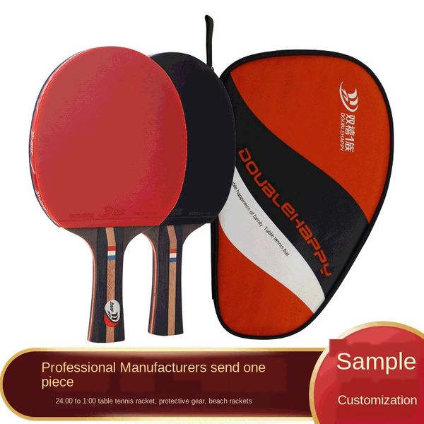 

quality single cloth bag 4-star horizontal offensive double anti-glue table tennis direct for table tennis racket racket beginners
