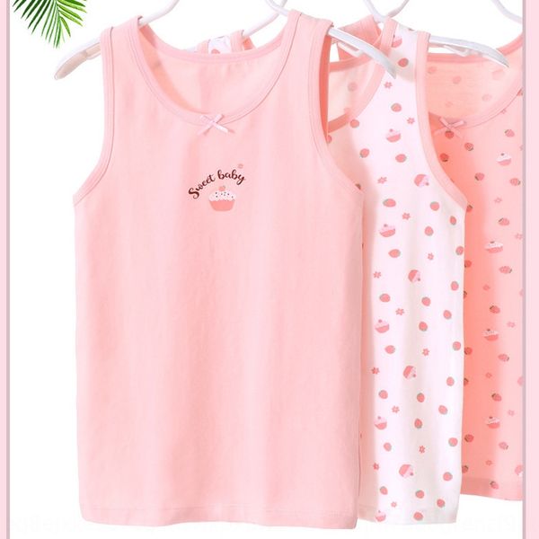 

children's lycra cotton three-piece boxed girl's summer base shirt baby vest shirt vestgirl sleeveless vest, Blue