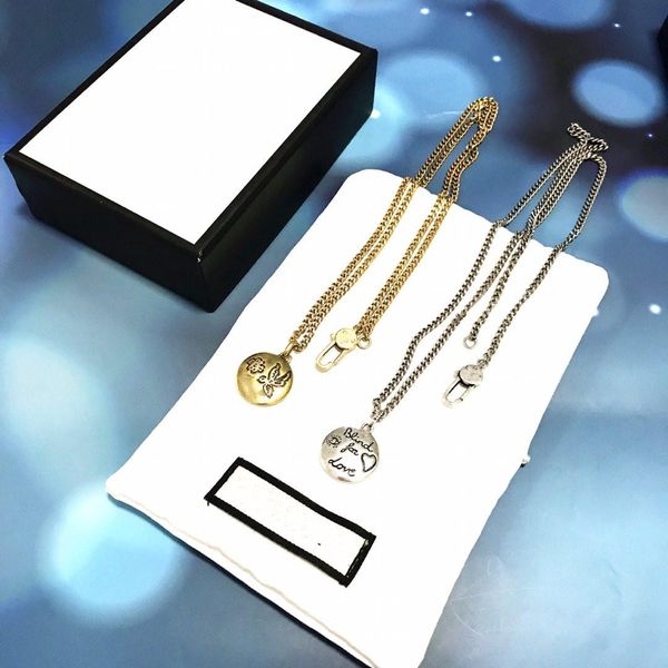 

2020 new product golden silver couple necklace brass material necklace fashion personality necklace supply