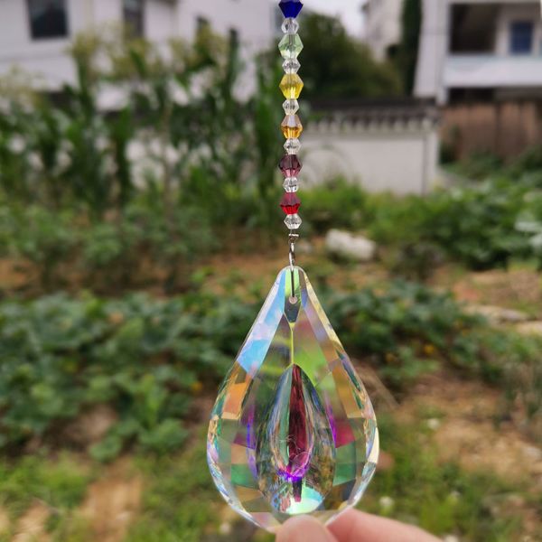 

76mm crystal pendant prism suncatcher rainbow maker chandelier part window hanging ornament home garden decor figurine xmas gift