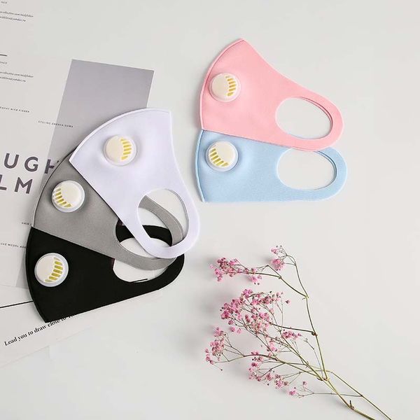 

Newest In Stock Summer Ice Silk Face Masks Black With Valve Filter Anti-pollution Face Mouth Masks Adult Out Door Protective Cool Down