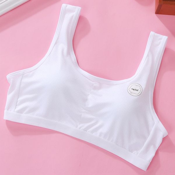 

fall in love with youth new autumn and underwear vest winter junior high school students' underwear breathable mesh cotton pad vest, White