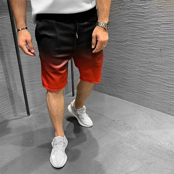 

men's shorts men gradient gyms exercise cool durable sweatpants loose short trousers fitness mens casual bodybuilding jogger, White;black
