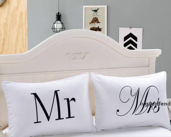 

eco-friendly mr and mrs pillow case couple pillow shams for him or her christmas romantic anniversary wedding valentine s gift