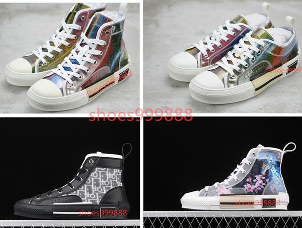 

shipping 20ss flower technology women's canvas shoes b23 b24 inclined men's high sports shoes b2 brand designer shoes, Black