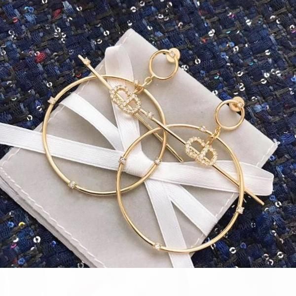 

g selling explosive simple ring letter diamond designer earrings luxury designer jewelry women earrings, Golden