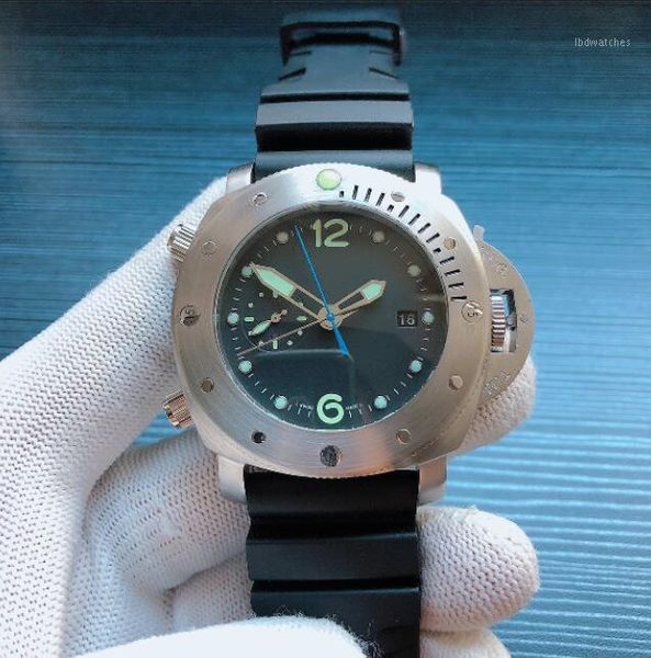 

men watches automatic movement rubber band men waterproof wristwatches 316l watchcase wristwatches men watches pam006141, Slivery;brown