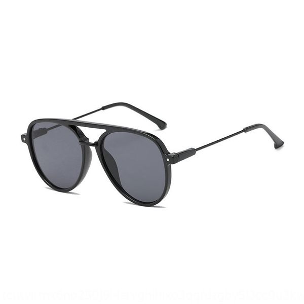 

2019 new parent-child sun fashion trendsetter double nose rivet sunshade sunglasses sunglasses men, Silver