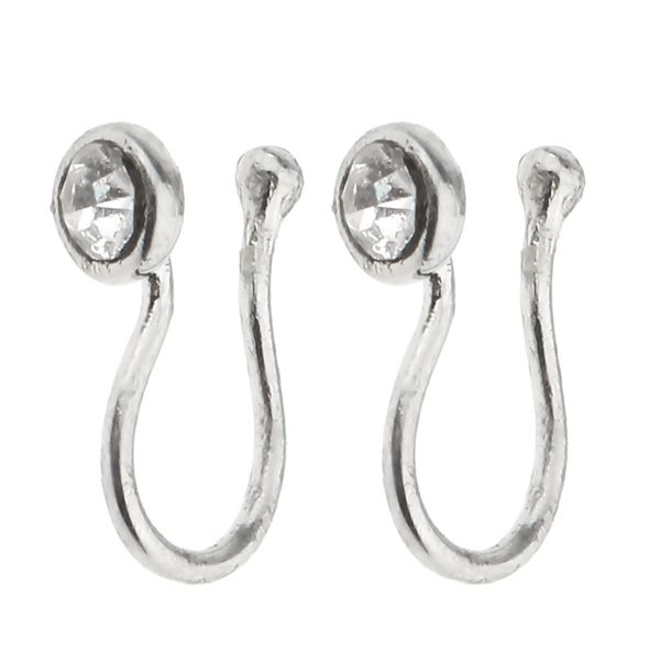 

nose ring piercing silver stainless steel diamond ball nose studs nose hoop body jewelry 1mm 18g for women, Slivery;golden