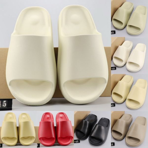 

kanye designer slides men women slippers foam runner slide resin bone desert sand triple black fashion men slides beach 36-45 33