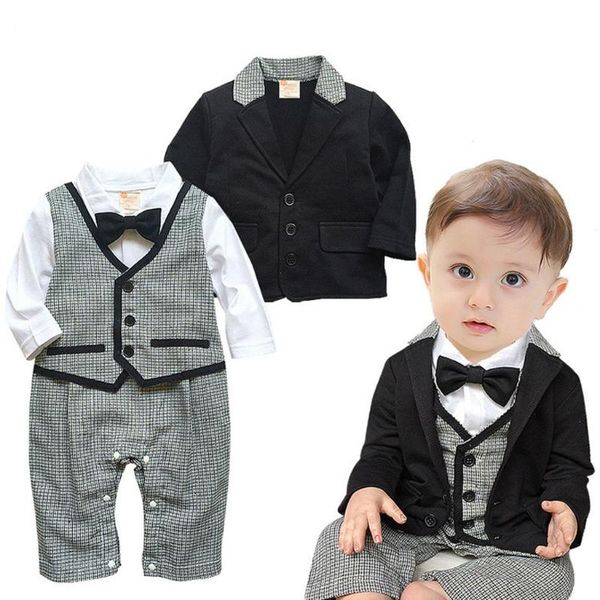 

toddler baby boy bowtie gentleman coat t-shirt pants wedding suit cloth sets, White
