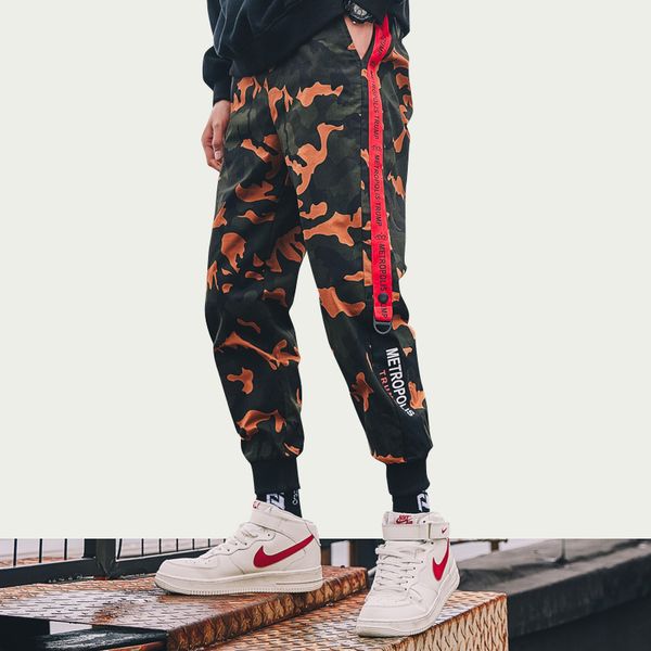 

men's pants iidossan camouflage joggers men 2021 camo streetwear mens cargo hip hop trousers multi-pockets overalls, Black