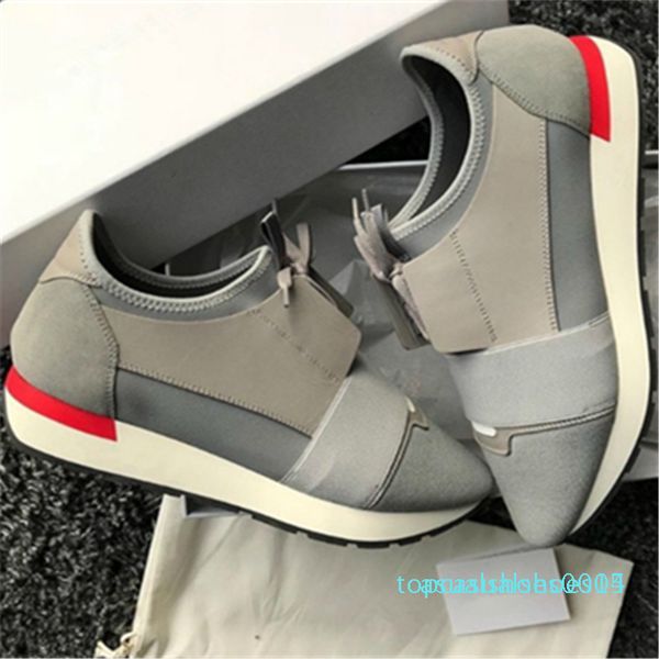 

new brand designer sneakers men womens race runners shoes leather lace up trainer platform show shoe c14, Black