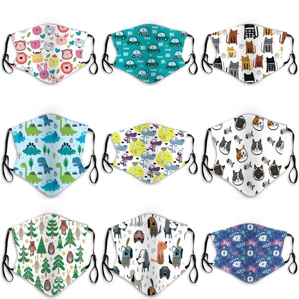 

kids face masks dustproof breathable cotton mask washable reusable mask with 2pcs filters mouth moulf mma3472#611