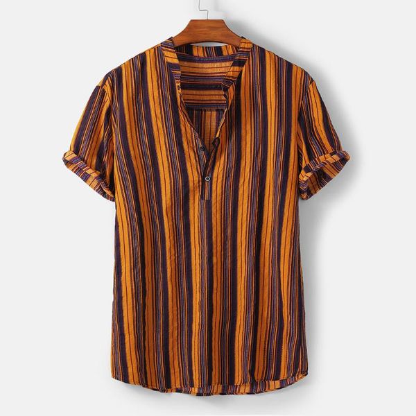 

mens shirt tee short sleeve shirt striped summer streetwear stand collar casual multicolor fashion hawaiian 2020 new, White;black