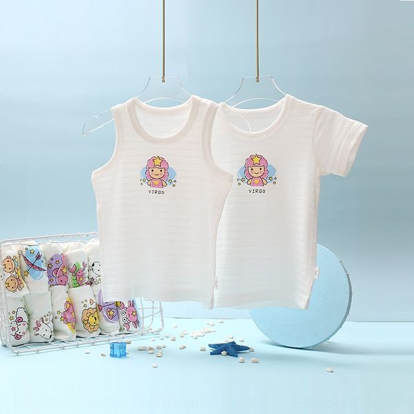 

qi69m 2020 новых детские футболки бамбук хлопок тонкого созвездия короткого рукав дышащего пот поглощающего детской футболку жилет спорт в, Blue