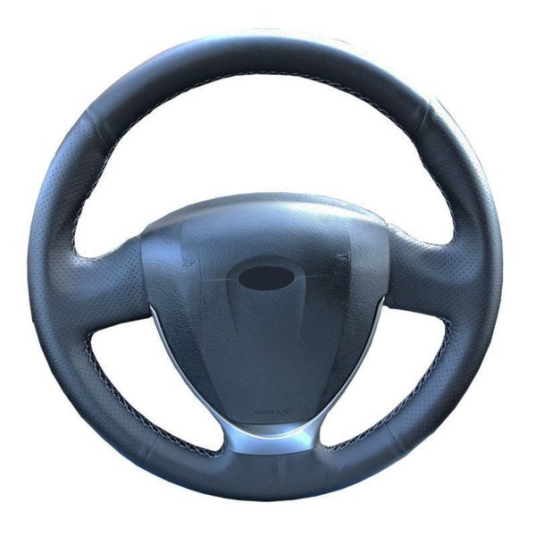 

diy genuine leather car steering wheel cover for lada granta 2020-2020 priora 2 2013-2020 kalina 2/ protect steering-wheel