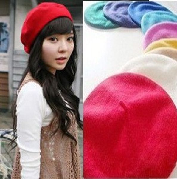 

popular fashion all-match multicolor /painter hat popular fashion all-match multicolor beret wool beret wool beret/painter hat, Blue;gray