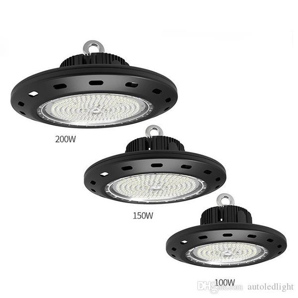 

meanwell driver 100w 150w 200w ufo led high bay light 120lm w super bright warehouse exhibition lighting lamp + warranty 3 years