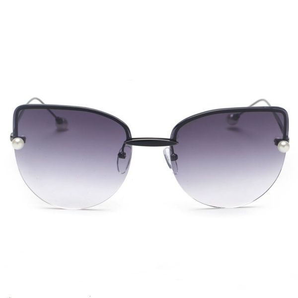 

cleo nicci new pearl sunglasses female big face uv tide brand fashion sunglasses gradient frameless, White;black
