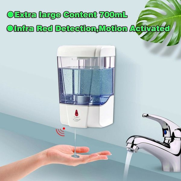

automatic sensor soap dispenser 700ml liquid sanitizer touchless wall mounted