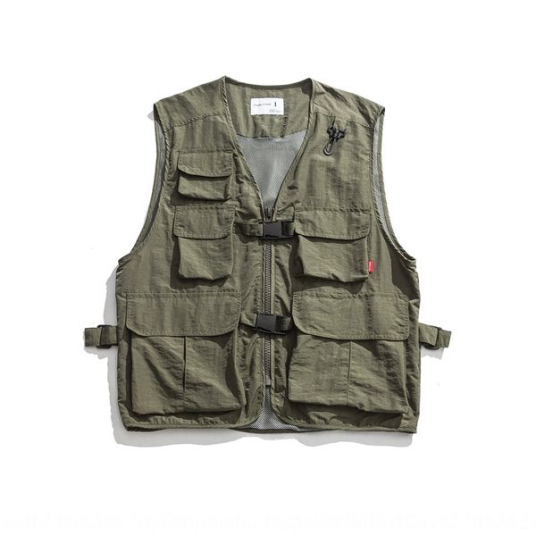 

nanxia qiao fashion brandstyle multi-pocketuniform tooling vest men's yu wenle loose casual couple vest, Black;white