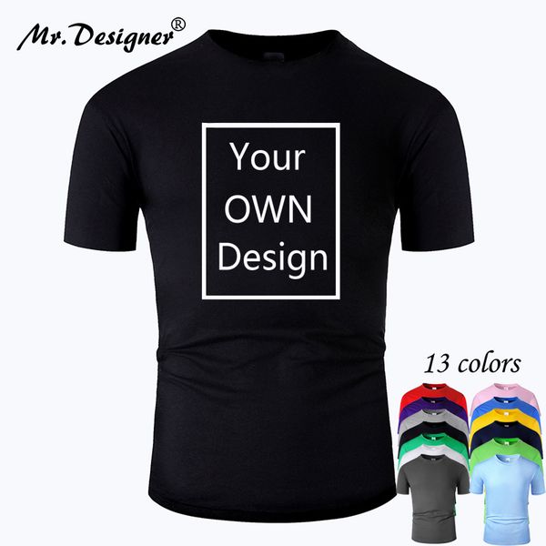 

your own design brand /picture custom men and women diy cotton t shirt short sleeve casual t-shirt tee 13 color tm001, White;black