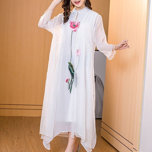 

x92bl 2020 summer new women's clothing solid color coat coat simple and elegant mulberry silk outer wear slim smooth silk cardigan for, Tan;black