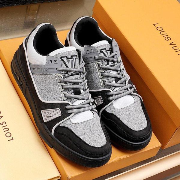

new men casual shoes low -sneakers platform mens sneakers breathable zapatos de hombre with origin box luxury mens shoes, Black