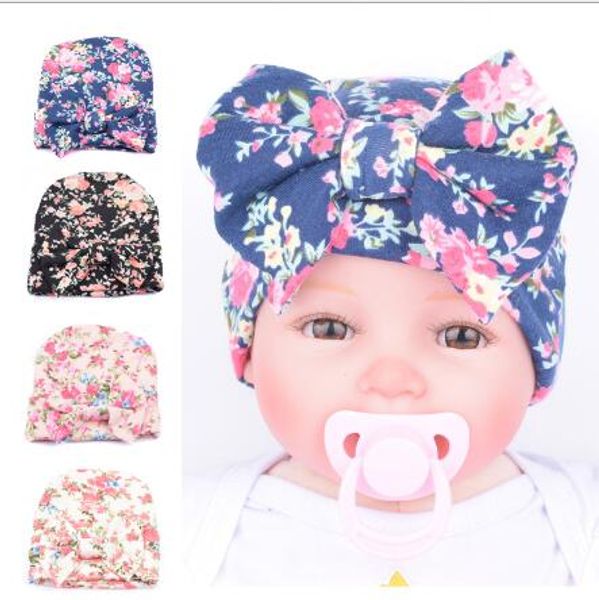 

1 piece fashion cute newborn infant baby girls flower bowknot beanies hat comfortably caps sale, Yellow