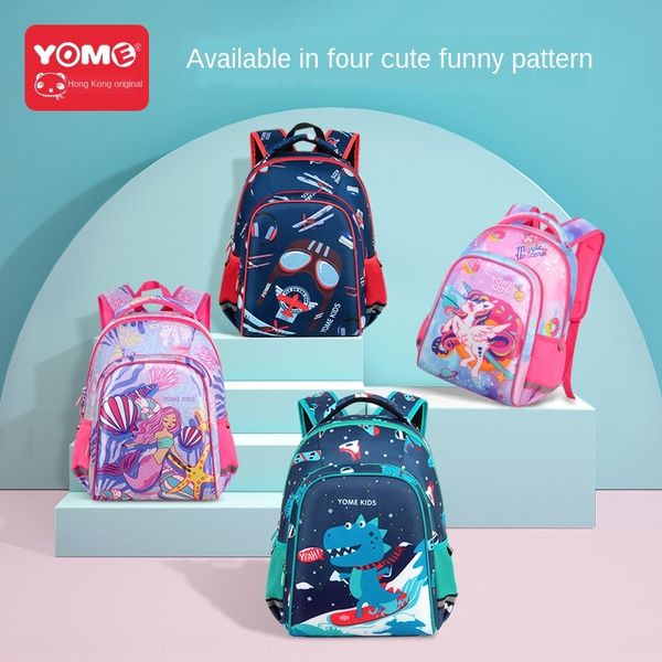 

hong backpack kong yome new school student children's schoolbag double shoulder shoulder relief ridge backpack cartoon schoolbag