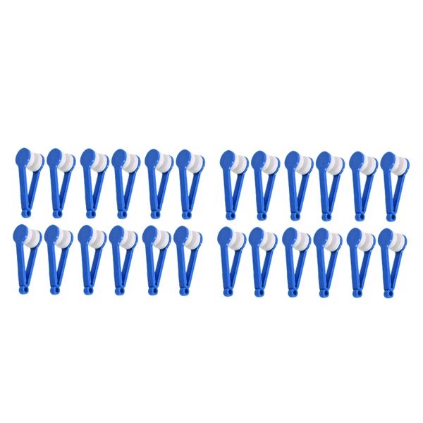 

24pcs eyeglass microfiber spectacles cleaner soft brush cleaning tool blue