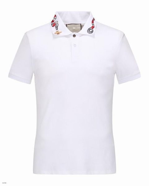 

men's luxury t-shirt spring cotton brand t-shirt snake bee printed polo shirt black and white asian size m-3xl, White;black