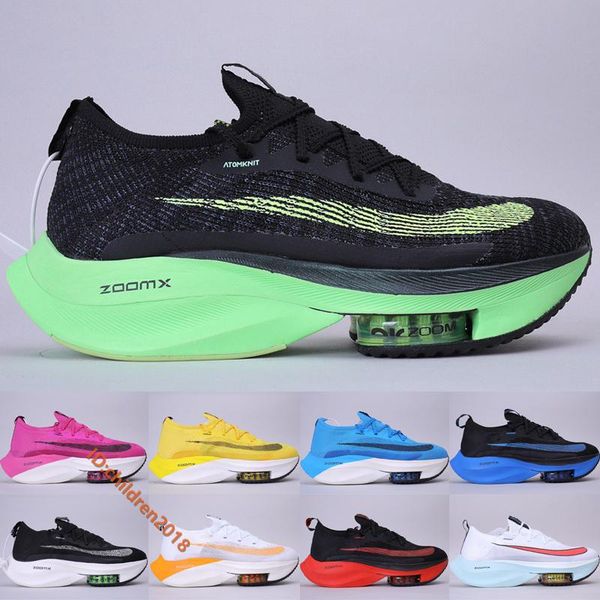 

zoom fly next% black electric green men women marathon running shoes 2020 designer 2.0 v2 air cushion outdoor jogging sneakers size 36-45