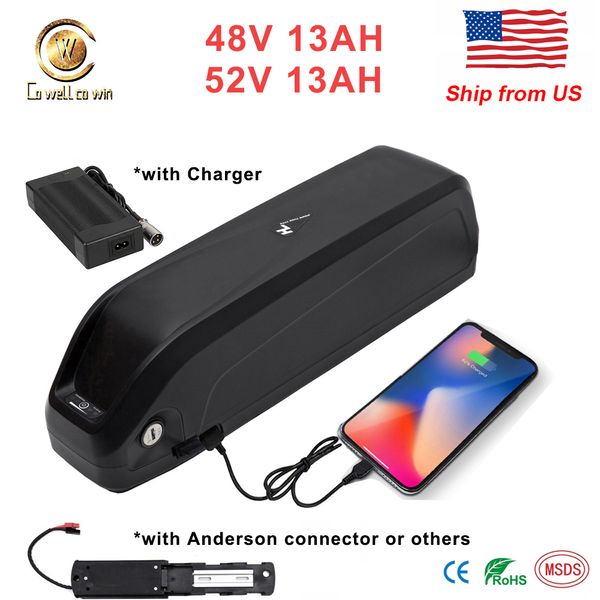 USA in Calzino 48V 52V 13AH Batteria Ebike Hailong Bicicletta Elettrica Batterie agli ioni di Litio 18650 Per 1000W 750W 500W Motore