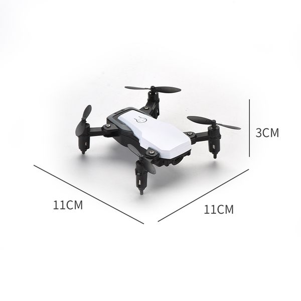 

mini lightweight foldable black and white drone wifi four-axis aircraft remote control helicopter kids toy aerial pgraphy headless mode7