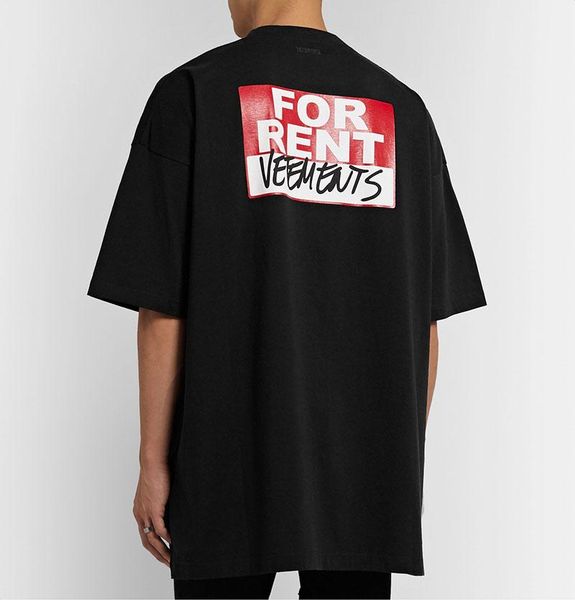 

20ss luxury europe france vetements for rent back big logo tshirt fashion mens designer t shirts women clothes casual cotton tee, White;black